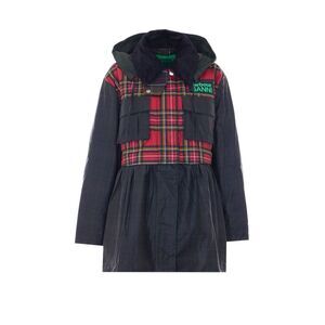 Barbour X Ganni Women Tartan Peplum Wax Jacket